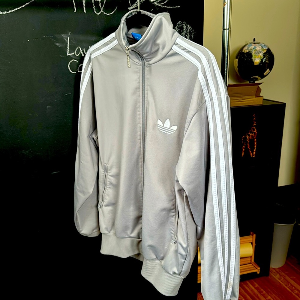 (M) Gray Adidas Track Jacket
